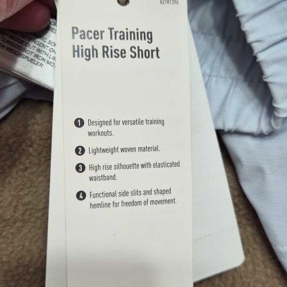 Adidas High-Waist Woven 3-Stripes Pacer Shorts Halo Blue Size XS - Picture 7 of 7